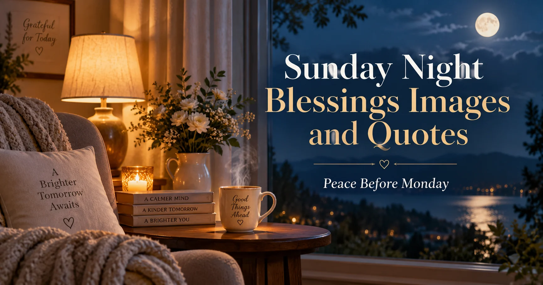 108+ Sunday Night Blessings Images and Quotes for Peace Before Monday