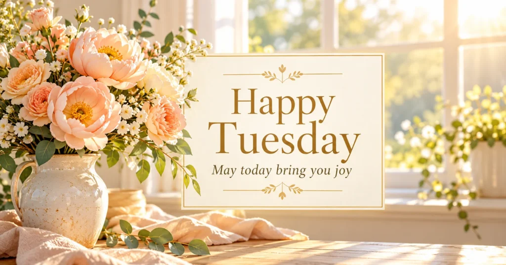 Happy Tuesday Blessing Images with Cheerful, Compact Text