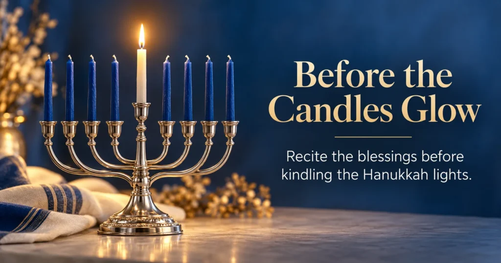 The Three Hanukkah Candle-Lighting Blessings at a Glance